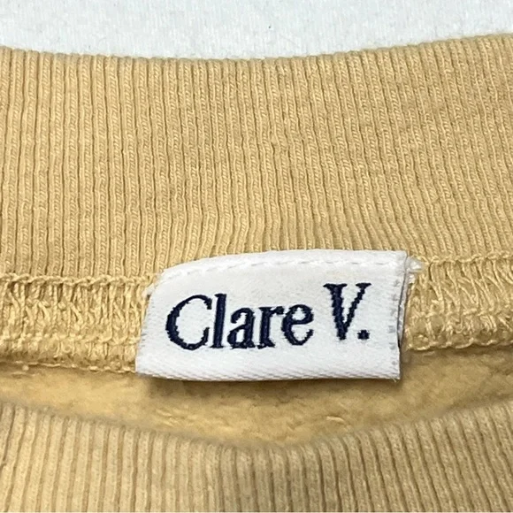 Claire V Le Drop Sweatshirt Women Large in Oat Soft Yellow - Picture 8 of 10